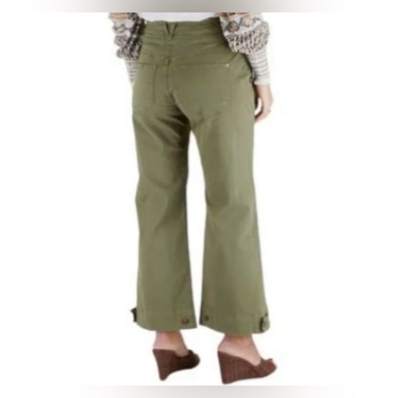 Veronica Beard Marley High-Rise Wide Leg Pants 28 Olive Convertible Ankle Tabs - Picture 3 of 16